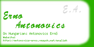 erno antonovics business card